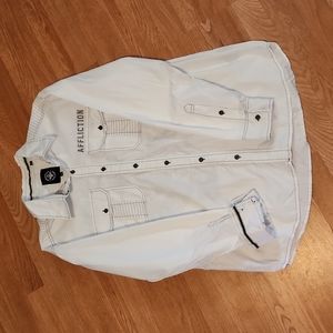 Mens XL Affliction Embroidered Long Sleeve Shirt